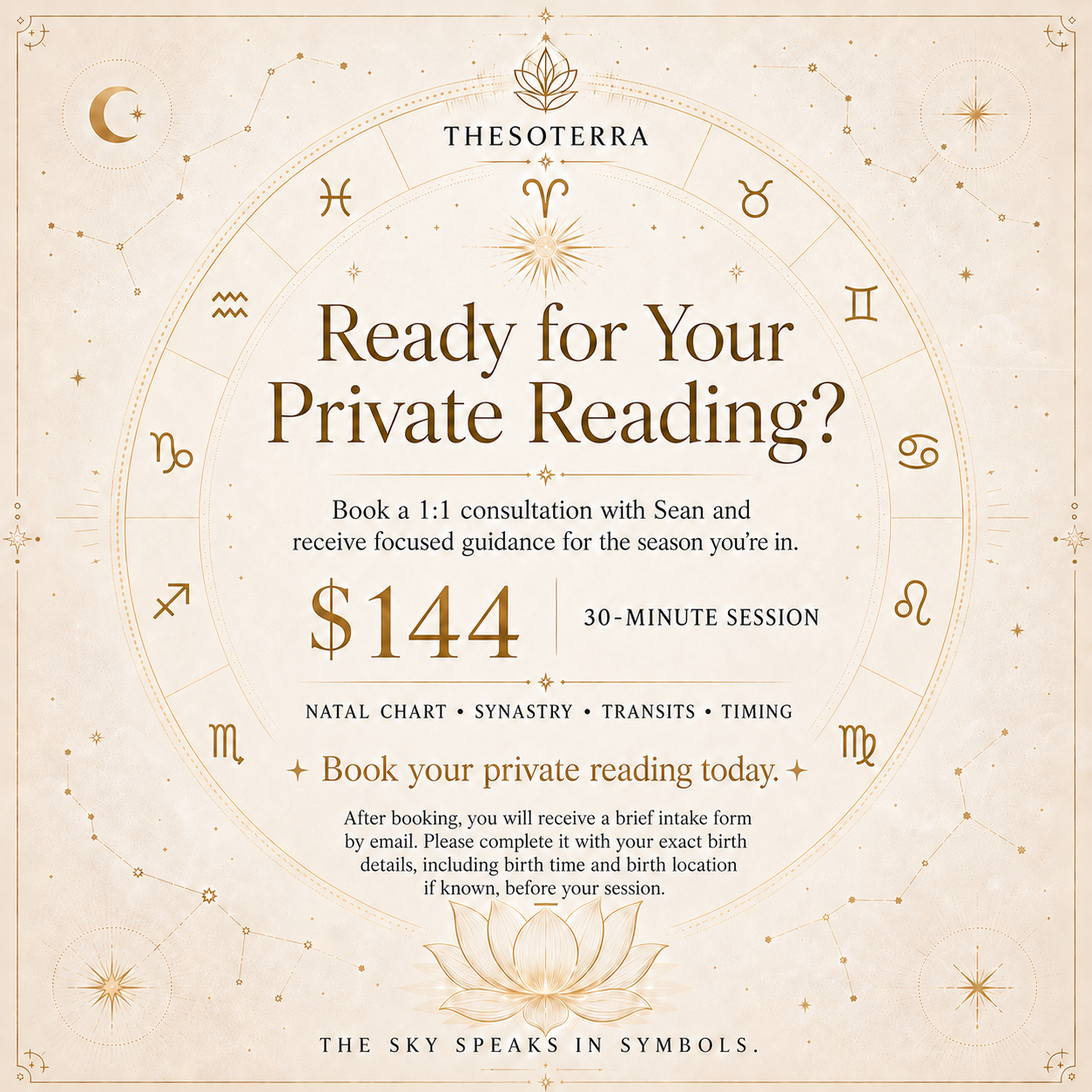 💫 Private Astrology Reading | Thesoterra Consultation