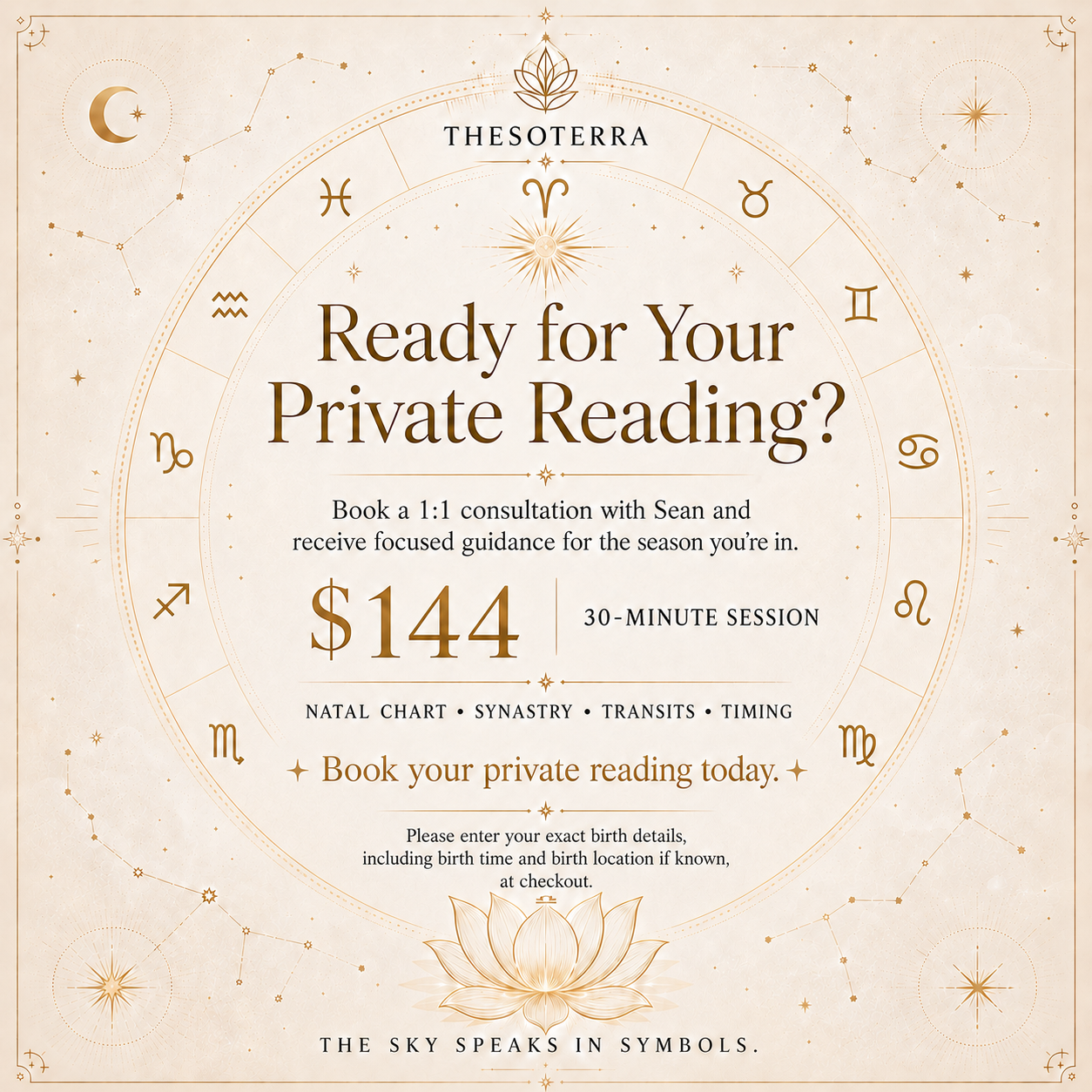 💫 Private Astrology Reading | Thesoterra Consultation