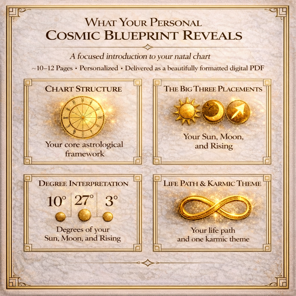 🌙 The Personal Cosmic Blueprint: Big Three Astrology Reading (Sun, Moon & Rising)