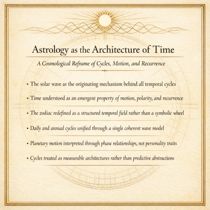 📘 Codex I — Astrology as Wave Mechanics: A Structural Model of Time, Cycles, and Planetary Motion