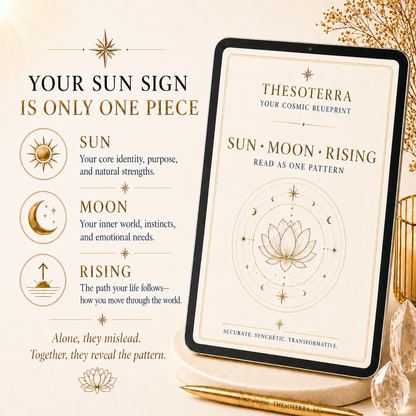 🌙 The Personal Cosmic Blueprint: Sun, Moon & Rising Reading